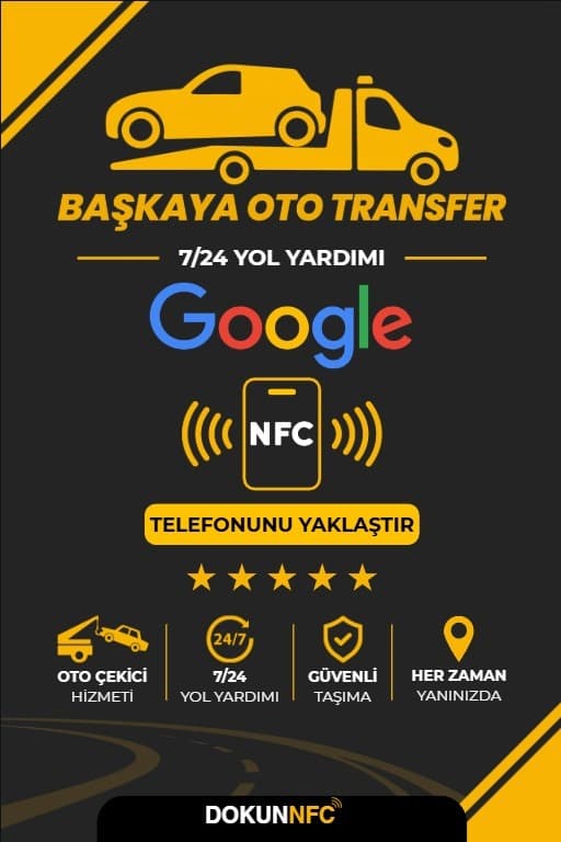 Başkaya Oto Transfer için tasarlanan NFC pleksi stant