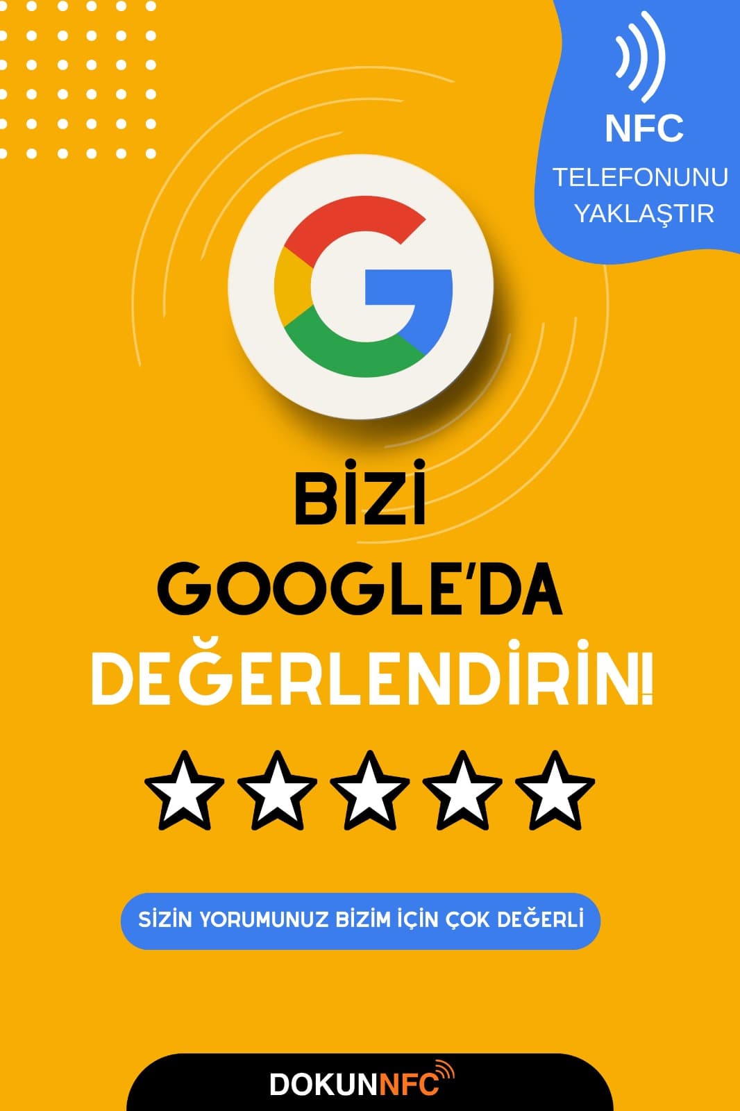 Google NFC pleksi stant tasarımı